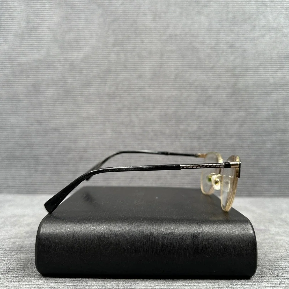 Versace Mod 1247 1252 Black Gold Greek Key Cat Eye Y2K Eyeglass Frames 52-17-140